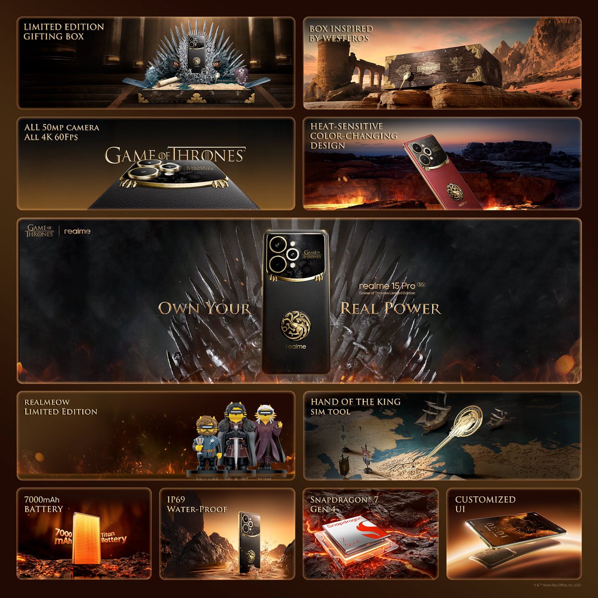 <a href="/realmeIndia/">realme</a> Speak like a king, edit like a dragonlord! 🎬🔥
The #realme15Pro GOT Edition brings the realm to life.
#OwnYourRealPower #GameofThronesPhone