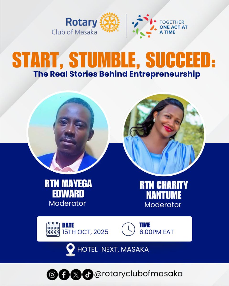 Rotary Club Of Masaka (@rcmasaka) on Twitter photo It’s happening again as usual every Wednesday, fellowship @ Hotel Next
Come learn from the young entrepreneurs It’s happening again as usual every Wednesday, fellowship @ Hotel Next
Come learn from the young entrepreneurs