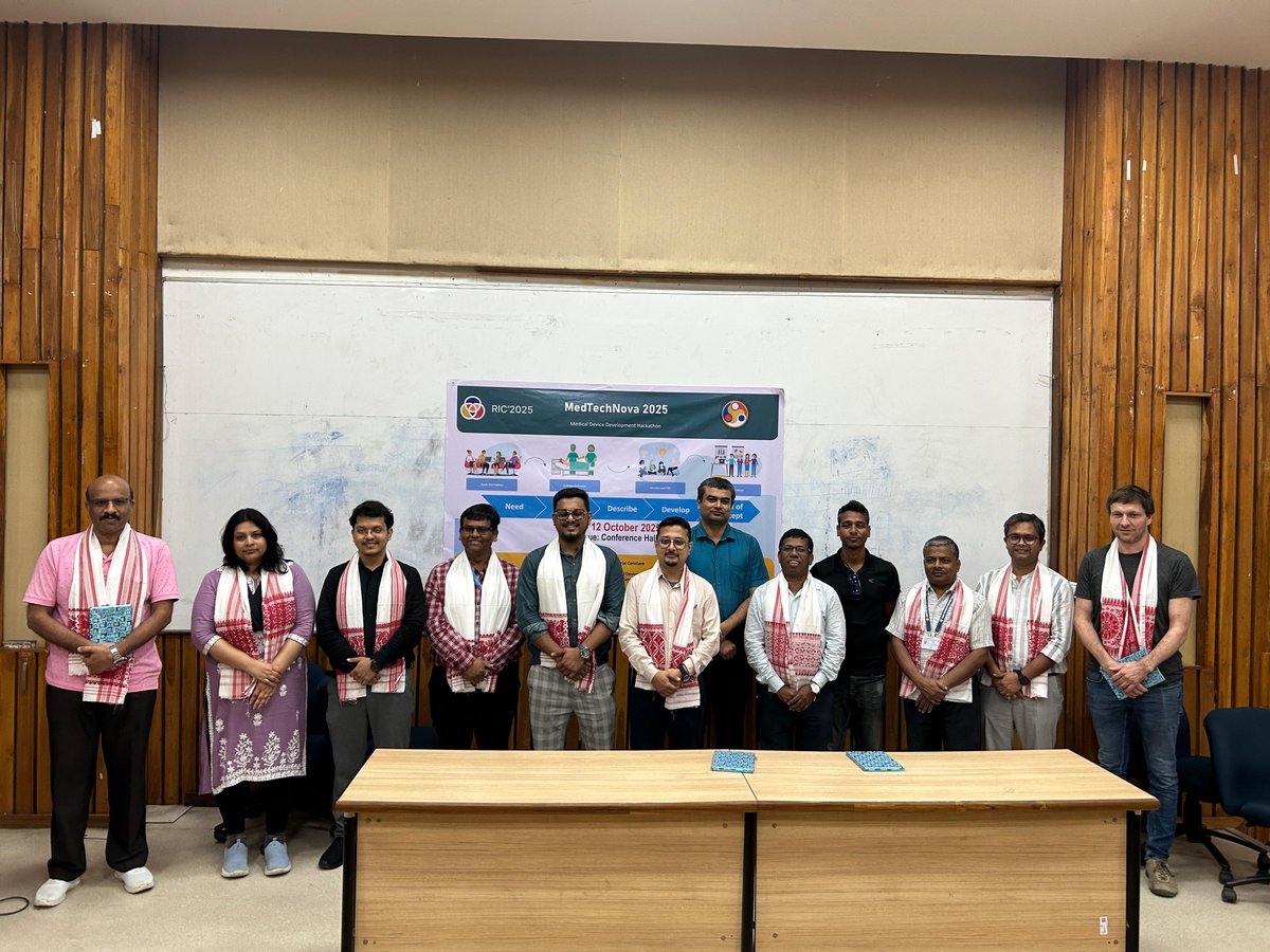 jbmshst_iitg's tweet image. Celebrating Excellence!
Proud moment for our students at the MedTechNova Hackathon (8–12 Oct 2025), hosted with RIC IIT Guwahati, NewGen IEDC, SIBDS-IIBC & AIIMS Guwahati.
🥇 Team Optimist (1st Yr BS)
🥈 Team Clinovators (2nd Yr MTech)
#MedTechNova #IITGuwahati #AIIMSGuwahati