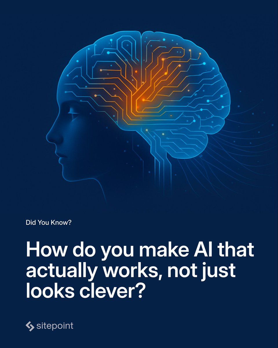 AI isn’t just about prompts, it’s about principles.
Every decision, from data to design, defines how your system thinks.
Sometimes the smartest move isn’t adding more layers but making them clearer.

🔗 Read the full article: sitepoint.com/lessons-from-b…

#AI #MachineLearning