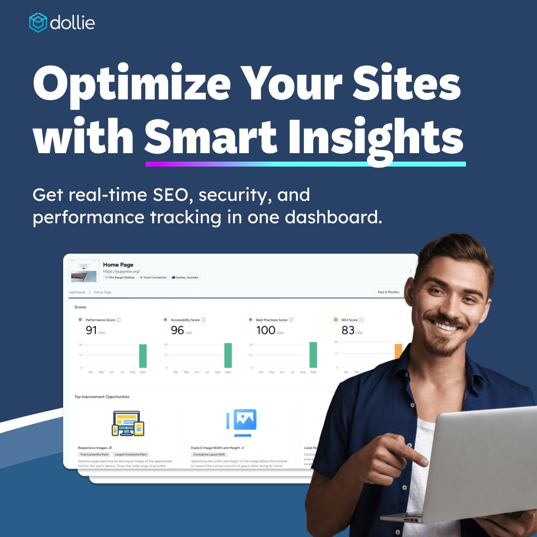 getdollie's tweet image. SEO score? ✅
Speed? ✅
Security? ✅
Track it all in real time with Dollie’s new smart insights dashboard.
📊 Impress clients. Fix issues fast. Grow your agency.
👉 bit.ly/4oowvXm
#WordPress #Agencies #WebDevTools #SiteCare #Dollie