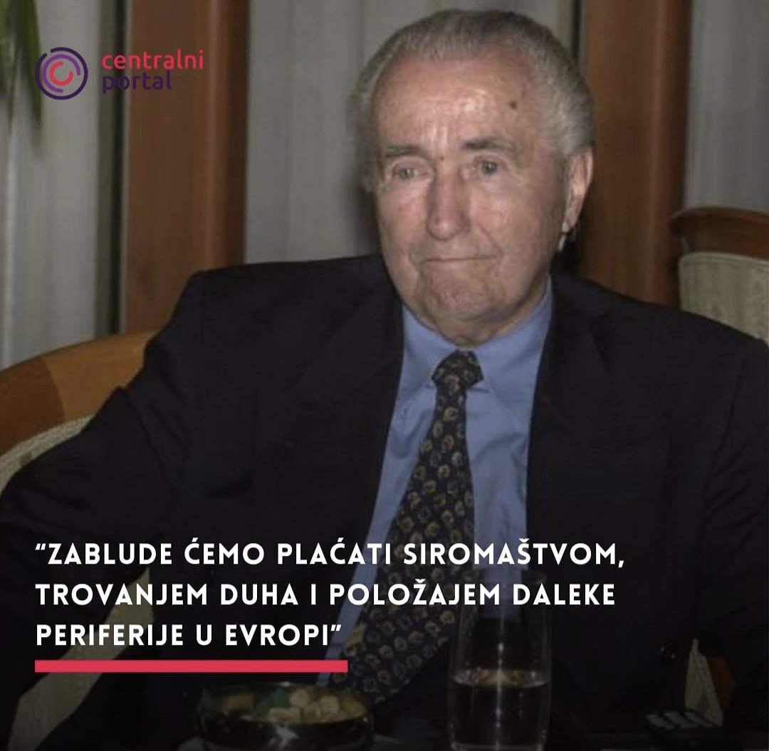 Bivši Premijer SFRJ Gdin.Ante Marković
Ovo su njegove reči zbog kojih su mu se u Skupštini smejali ludaci kao što su Šešelj i Milošević, reči koje mi živimo danas