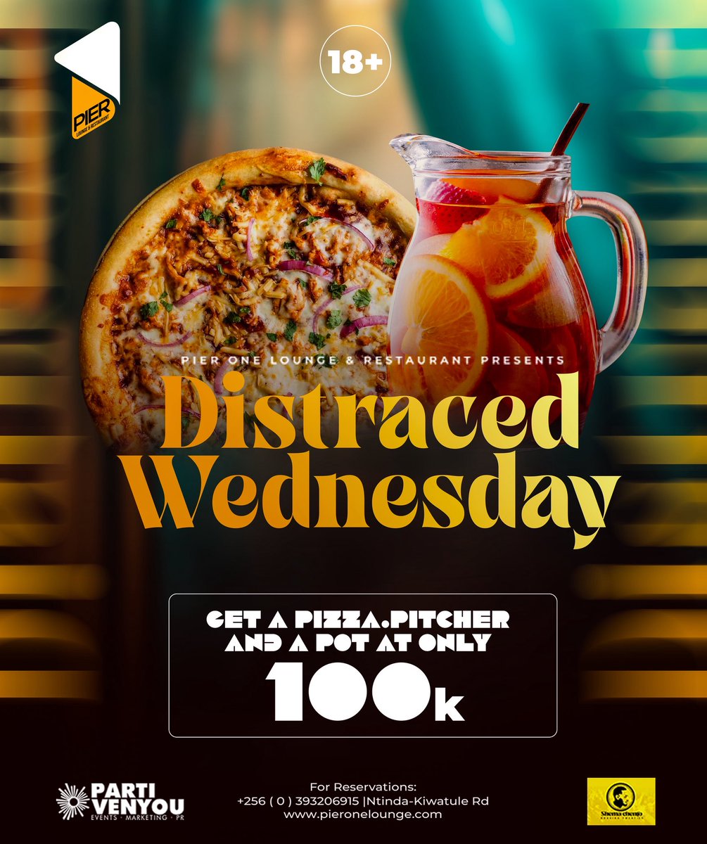 Catch the midweek vibes at <a href="/Pier1_Ntinda/">Pier One Lounge & Restaurant</a> tonight! Jam with <a href="/DjYoungMone/">Dj Young Mone (Mr stunner)</a>, Last Girl, <a href="/deejayzilodee/">Meet-the Deal 🎖️</a>, <a href="/deejaykerb/">Deejay Kerb</a>, and DJ Adam on the decks while enjoying pizza 🍕 and pitcher deals. Don’t miss out!