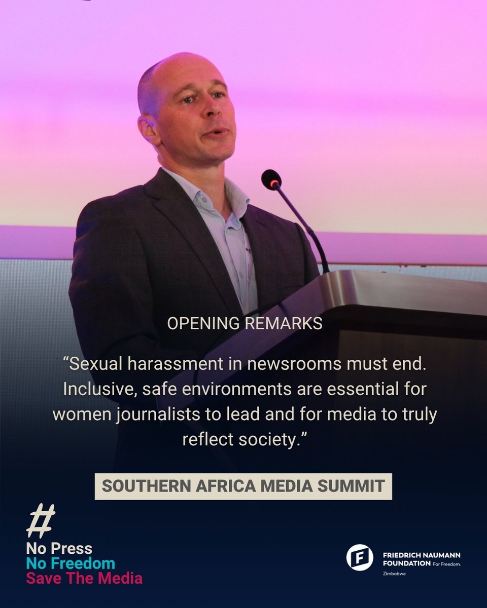 FNF_Africa's tweet photo. “Sexual harassment in newsrooms must end. Inclusive, safe environments are essential for women journalists to lead and for media to truly reflect society,” Friedrich Naumann Foundation for Freedom's Project Coordinator, Miklos Romandy. #NoPressNoFreedom #SaveTheMedia https://t.co/7BuNmTxBS1