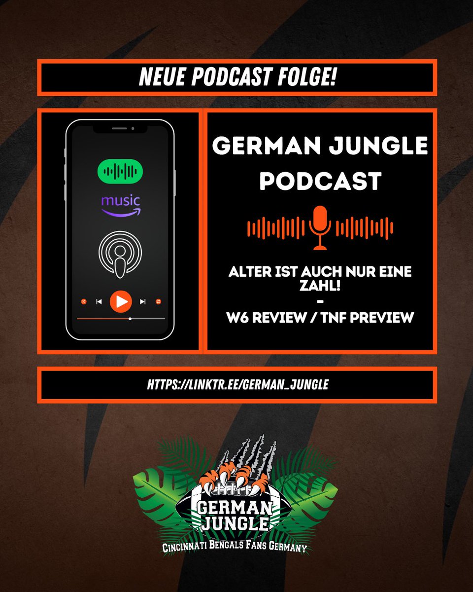 4. Niederlage in Folge und trotzdem sind die Vibes in Cincy besser als auch schon. Gemeinsam mit dem <a href="/SteelcastSNG/">Steelcast - Der Podcast des SNG e.V.🇩🇪</a>  blicken wir zurück auf den ersten Auftritt von Joe Flacco als Bengals QB und blicken voraus auf das Duell der alten weissen Herren bei TNF.

Who Dey
🐅