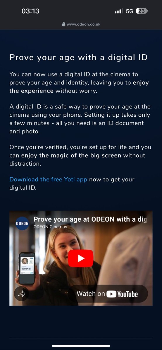 🚨🇬🇧 BOYCOTT ODEON – THEY’RE PUSHING DIGITAL ID ON BRITONS

One of the UK’s biggest cinema chains is now promoting Digital ID, hiding behind the word “convenience”. 🎭
This is how it begins — a slow slide into surveillance and control.

🔴 It starts with cinemas.
🔴 Then banks.