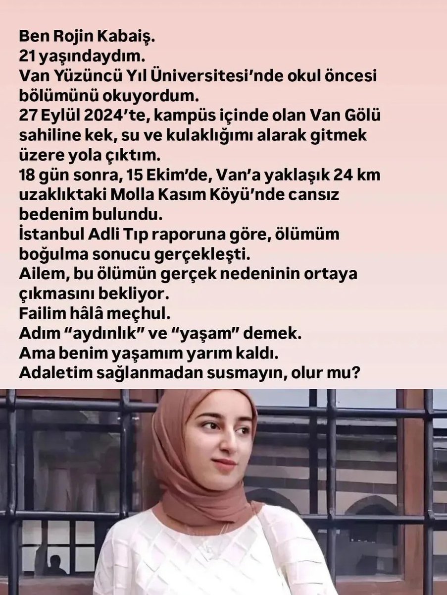 AliKemal62's tweet photo. İntihar etti" denerek üstü kapandı. Şimdi bedeninde iki farklı erkeğe ait DNA bulunuyor. Babası aylardır tek başına mücadele ediyor; daha ne olması lazım, seslerinin duyulması için?
Bu cinayeti aydınlatmak, ülkedeki hukuk sisteminin namus borcudur.

#ÖLDÜRÜLDÜ 
#rojiniçinadalet https://t.co/1lpdD1Zzb8