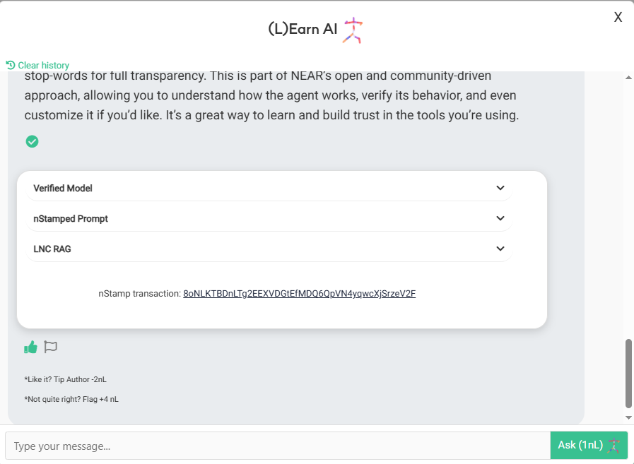anir24_'s tweet photo. Studying with Verifiable and responsible AI  is the future of learning. Already live at @LearnNEAR 📷 https://t.co/1jIIQRDFxN