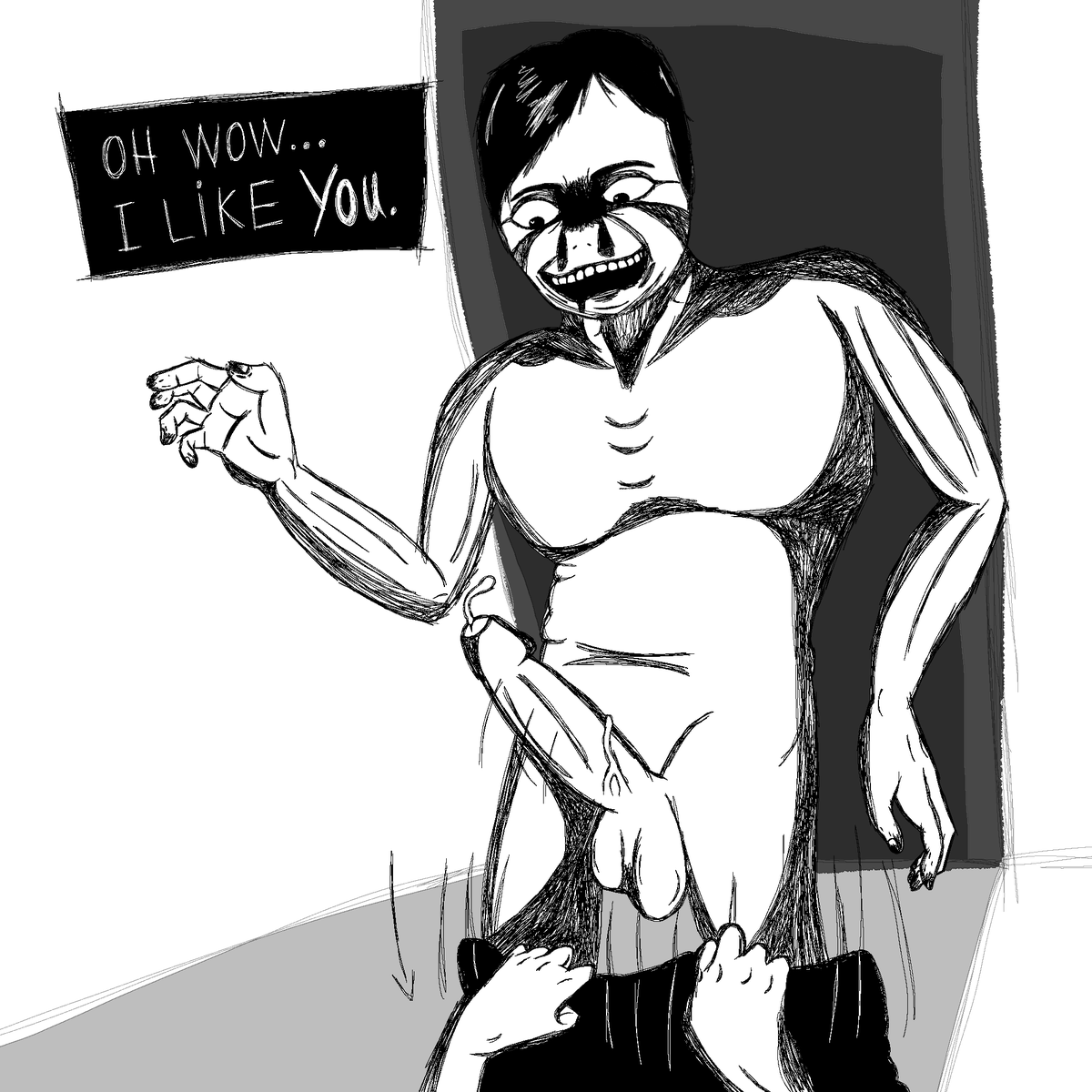 udonnoodledick's tweet photo. updated intruder (fixed his head size and added background) 

#noimnotahuman #Ninah #nsfw https://t.co/uHrzJvfoZX