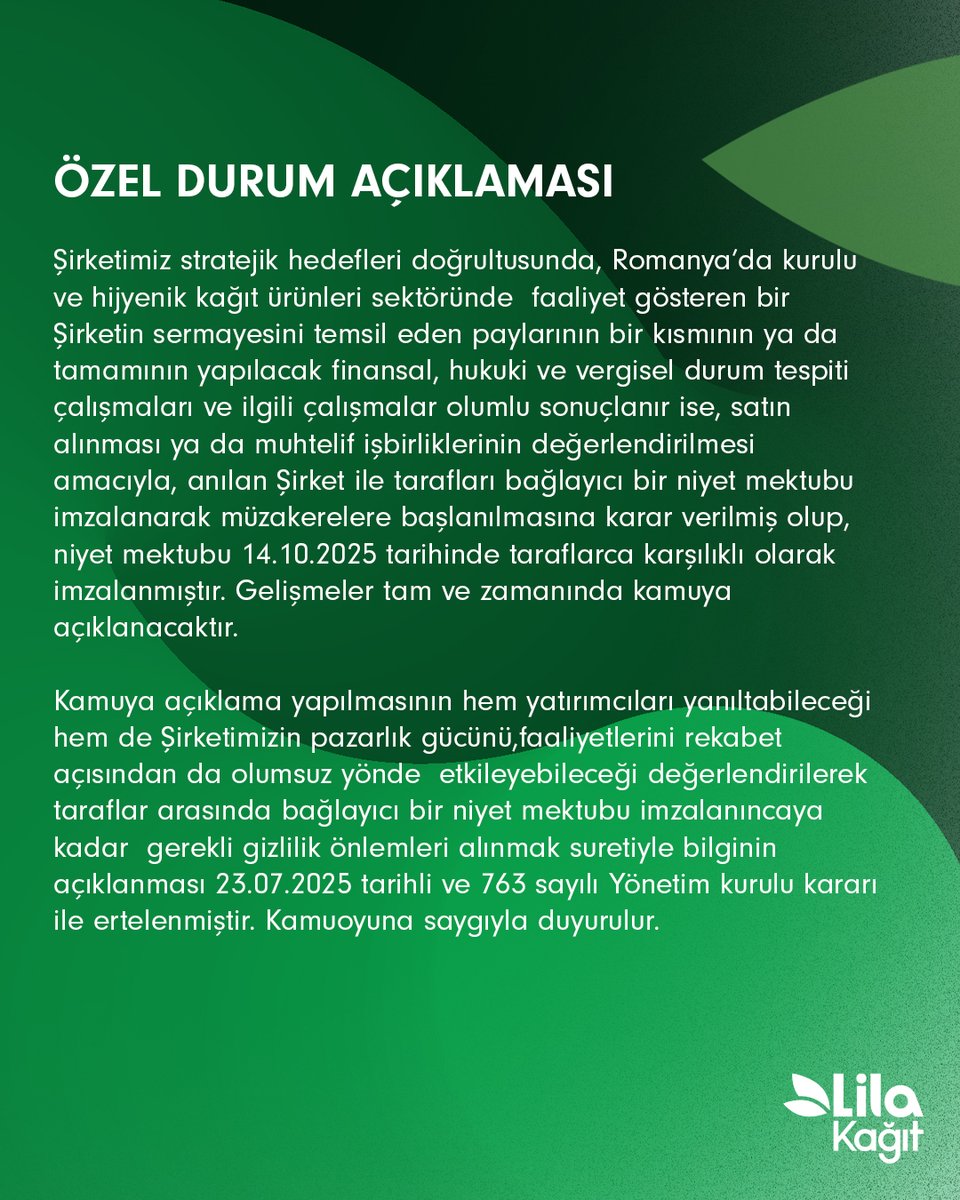 Kamuoyuna saygıyla duyurulur.