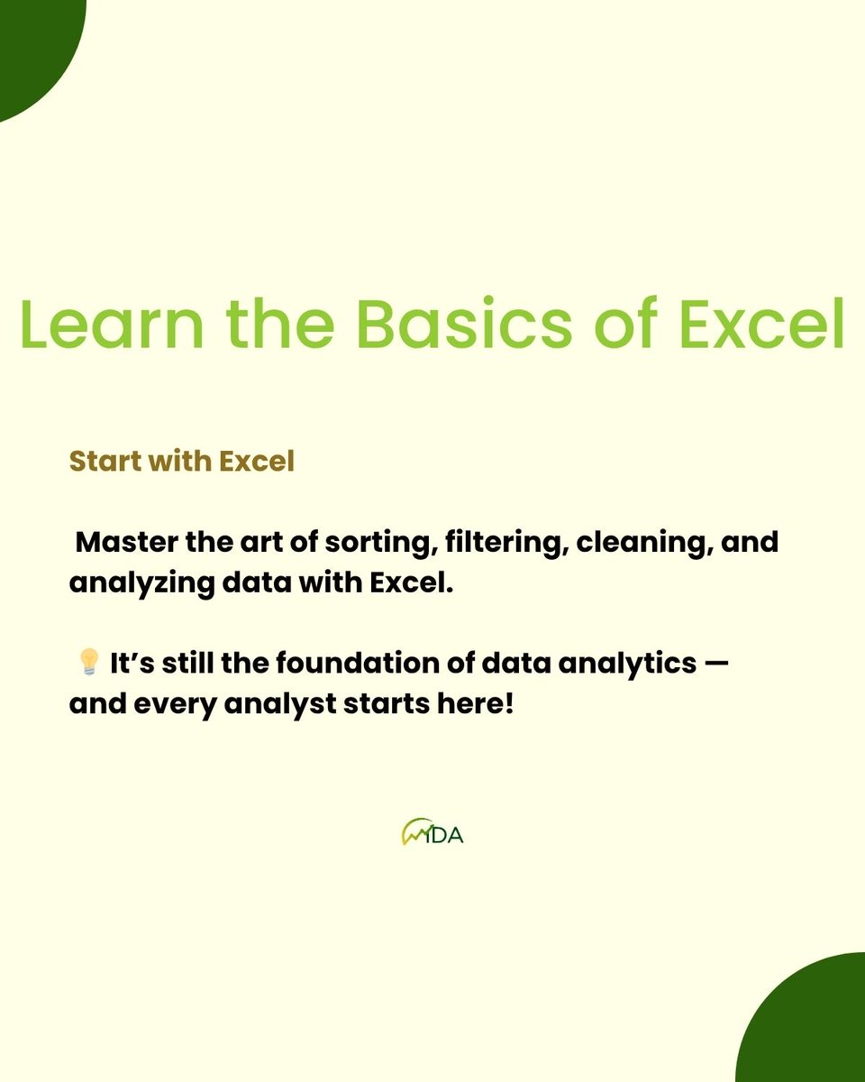 LearnwithWiDa's tweet image. Dreaming of a Data Analytics career in 2025?
Here are 5 key steps to help you get started — from mastering Excel & SQL to building your portfolio.
Our Data Analysis Cohort starts Nov 10!
Join #LearnwithWiDa and gain the skills to launch your data career
1/2
#DataAnalytics #Tech