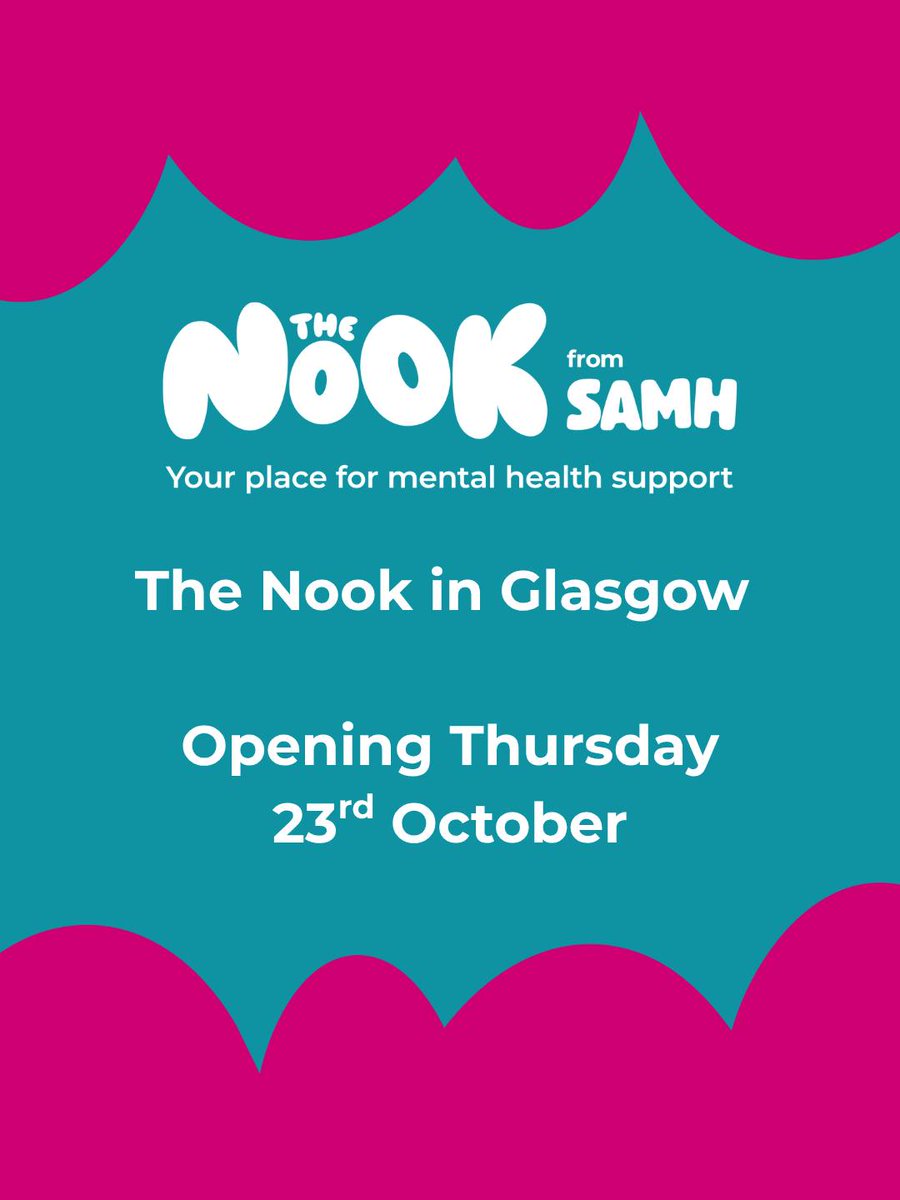 The Nook in Glasgow will open on Thursday 23 October! The Nook will be open to all, with no referral or appointment needed. Just walk in and get help fast, seven days a week.
