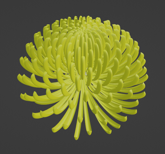 k6g3gara's tweet photo. #BlenderPython
１０）円筒花のブツブツの１つに　花びらを配置
１１）全てのブツブツ　花びらを配置
１２）花弁の角度を調整し菊の花が完成 https://t.co/QnMeGwyMIW