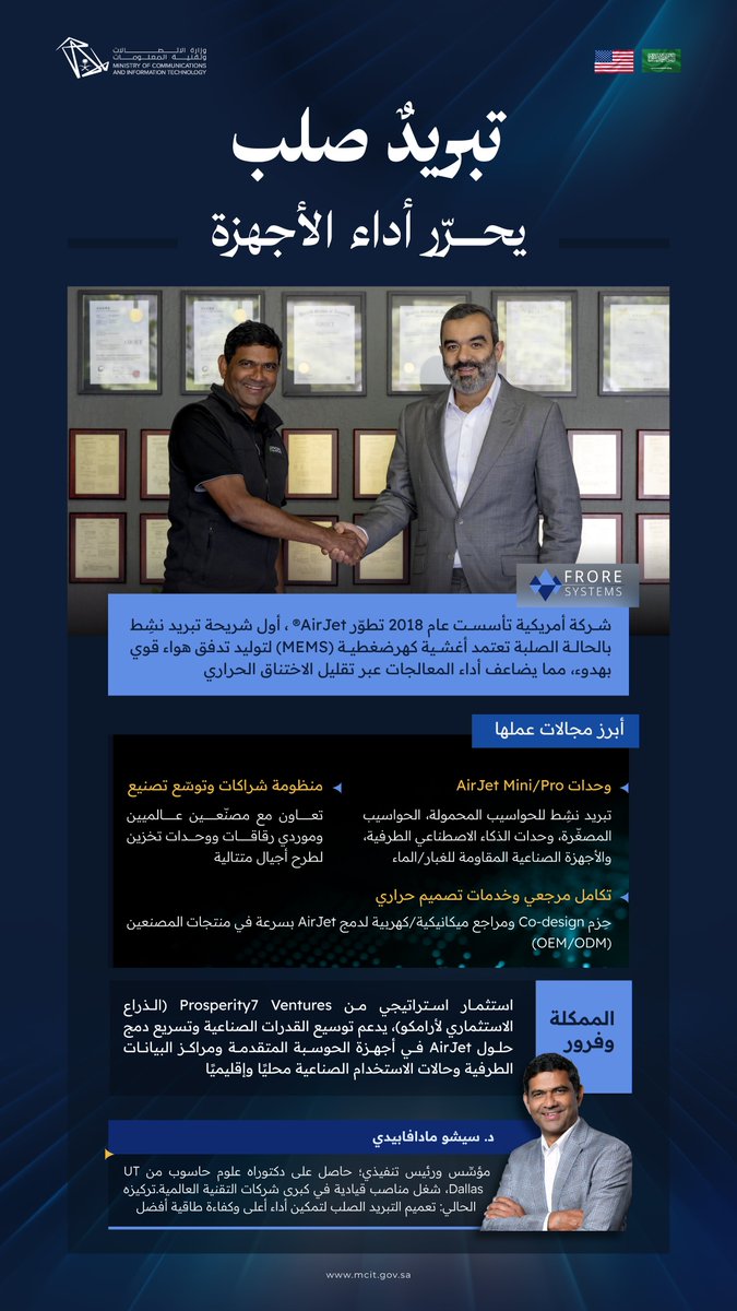McitGovSa's tweet image. Frore Systems .. تبريدٌ صلب يحرّر أداء الأجهزة