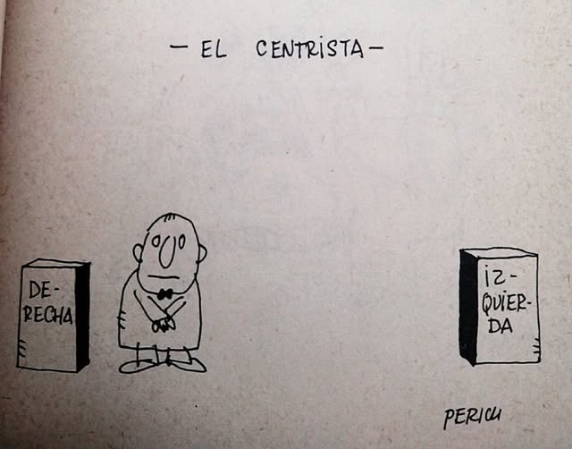 El gran Perich va definir magistralment el que és una persona que diu que és de centre