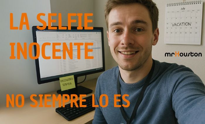 Lo que publicas en redes sociales importa (y mucho).

⚠️ Una simple selfie puede mostrar:
🔑 Contraseñas
📅 Vacaciones
🏢 Datos de tu empresa

Eso es oro para un ataque de ingeniería social.

Piensa antes de postear 😉

#Ciberseguridad #IngenieríaSocial