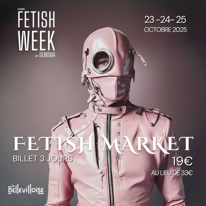 La Fetish Week by <a href="/DemoniaParis/">Dèmonia Paris</a> , c'est la semaine prochaine, du 23 au 25 octobre !
Fetish Market en journée (exposants, ateliers, shows...) et trois soirées : 
- Play extended le 23 octobre
- Sauna bdsm party avec <a href="/NessHarper3/">Ness Harper</a>  le 24 octobre
-<a href="/NuitDemoniaoff/">Nuit Demonia</a> le 25 octobre 😍
