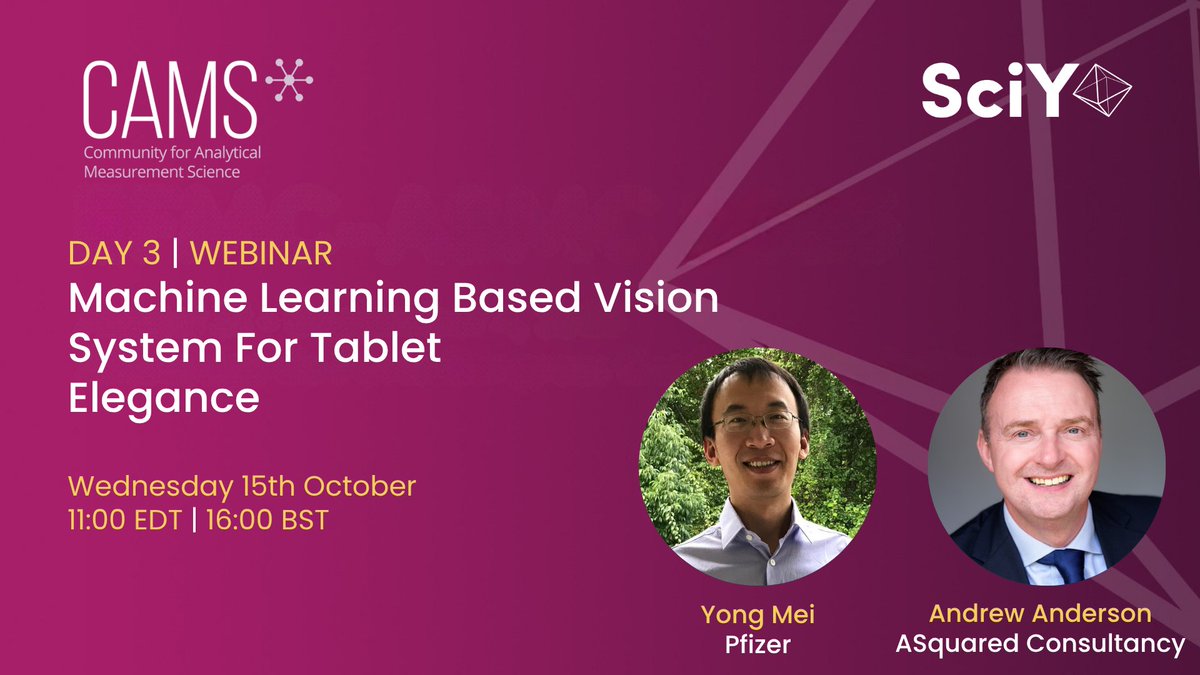 SciYSoftware's tweet image. ⏰ Don’t miss today’s webinar at CAMS FutureLab: Chemistry in the Digital Age!

 🔗 Register before it starts: goto.bruker.com/3KV7STw
#CAMS #FutureLab #SciY #Pfizer #ASquaredConsultancy #MachineLearning #AI #PharmaInnovation #LabAutomation #DigitalLab #FAIRdata #webinar
