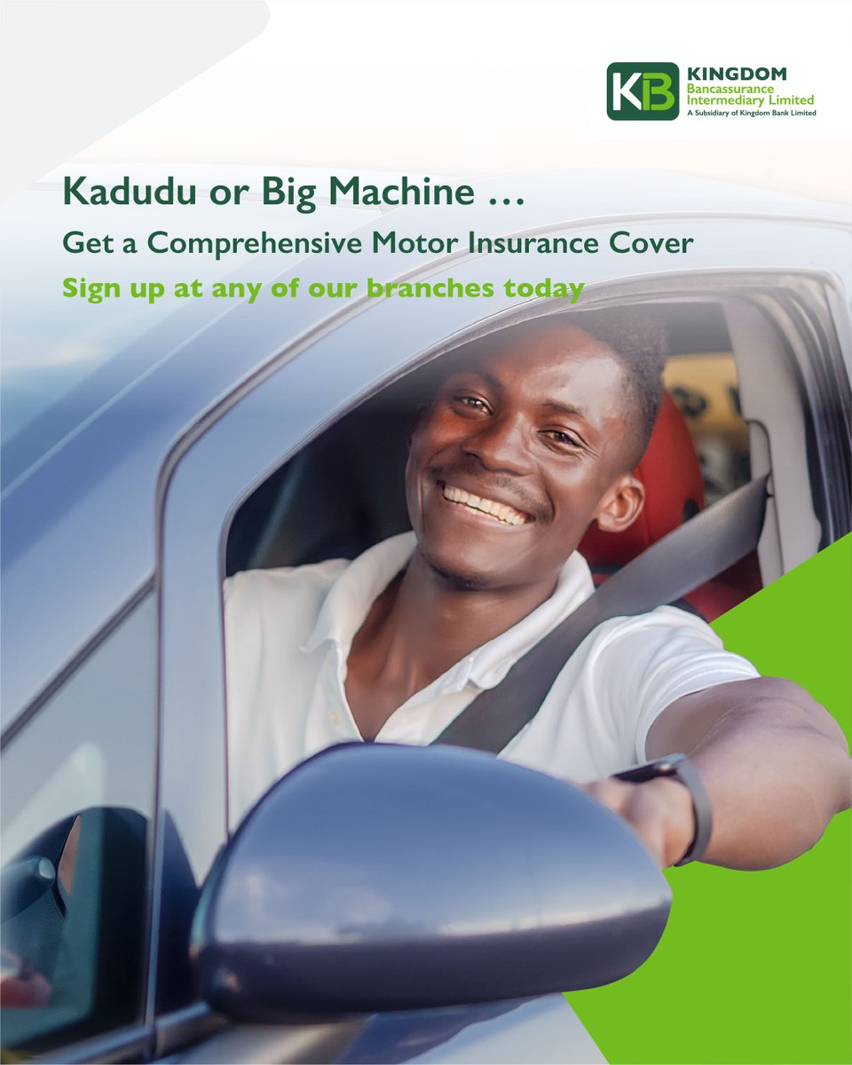 Ata wakiita gari yako ‘Kadudu’ or ‘Big Machine’ lazima you get insurance for it! We are glad to assist with our comprehensive motor cover. To learn more, visit any of our branches or call us on 0709 881 300. #Bancassurance