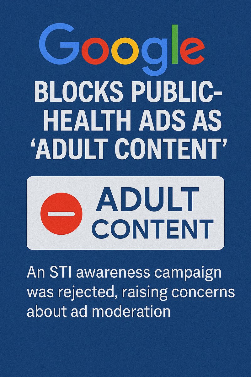 OSDDigital's tweet image. Google flagged a public STI awareness ad as “adult content.” 🚫

AI moderation is fast—but not always smart. If you work in health, wellness, or sensitive categories, watch your language (literally).

🧠 Automation ≠ nuance.

#AdTech #AI #HealthAds