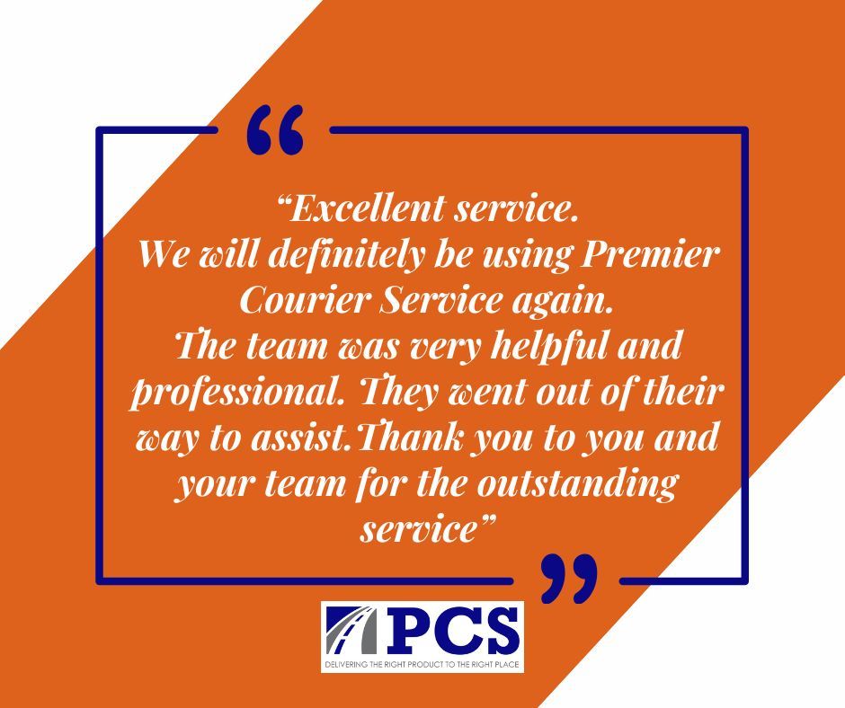 Nothing makes us happier than hearing from our satisfied customers! Thank you for your kind words and for choosing Premier Courier Service.

#HappyCustomers #PremierCourierService #CourierExcellence