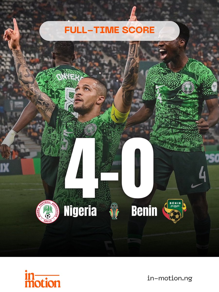 inmotionng_'s tweet photo. 4 goals. 1 statement. ⚽🇳🇬
Consistency and strategy… that’s how real wins are made.

#nigeriavsbenin #supereagles #inmotion #winningmindset #naijaspirit https://t.co/80waxB6IAv