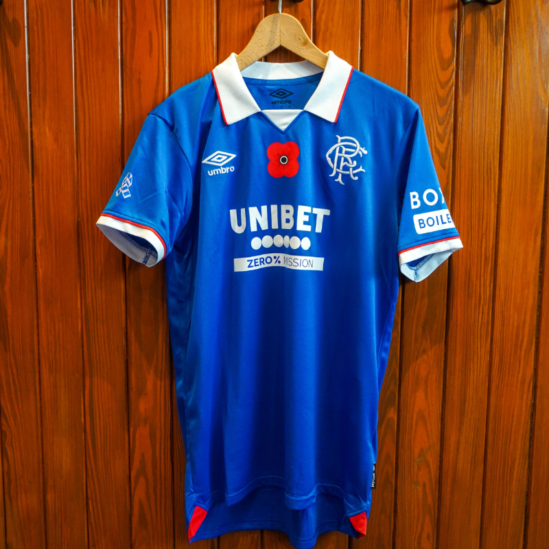 RFC_Charity's tweet photo. 🎖️ Today @RangersFC has launched a limited-edition poppy kit with a 10% charitable donation from each sale going in support of @poppyscotland.
Find out more and buy yours ⤵️
#TrueBlueGiving