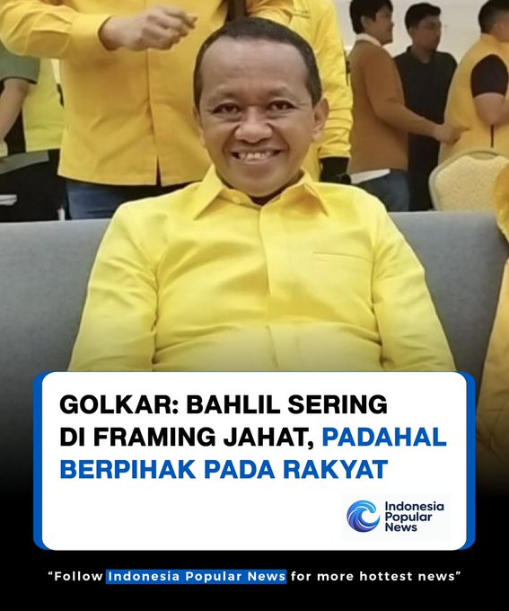 Jadi Ketum Golkar dari rampasan dan hadiah Jokowi lalu apa yg diharapkan Rakyat dari Dia