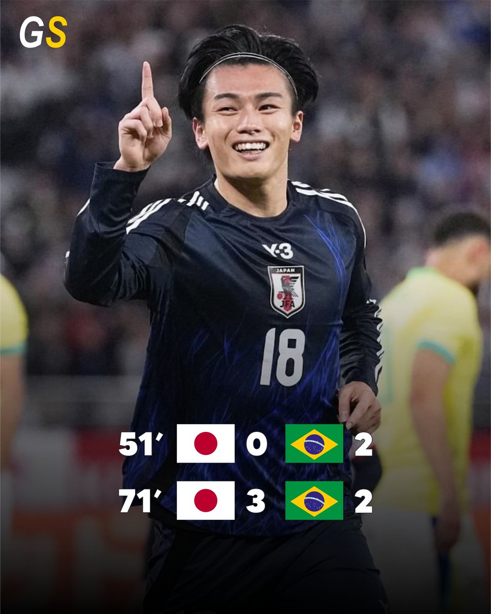 goalismspace's tweet photo. Unbelievable Turnaround! Japan’s 3–2 Shock Over Brazil Will Go Down in History! 😱⚽ https://t.co/uOmTYzslSs