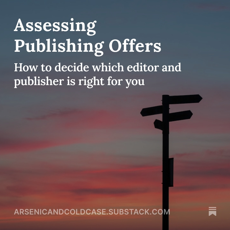 The path to publication can be long, winding and highly variable. But what do you do when you get a publishing offer? And how do you assess whether it's right for you?

Read my latest substack to find out what I did, why, and whether it worked!

arsenicandcoldcase.substack.com/p/assessing-th…