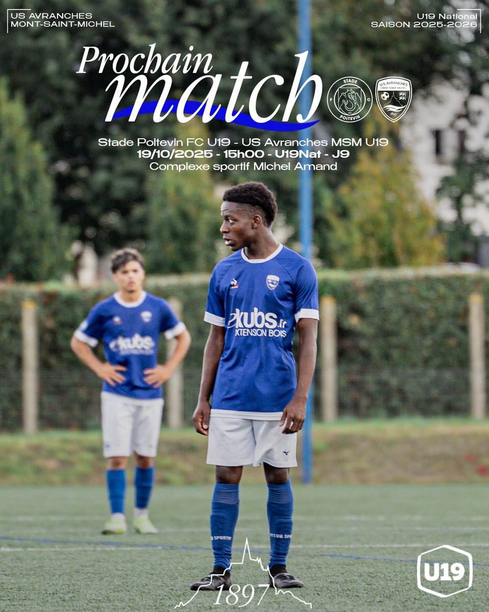 𝑷𝒓𝒐𝒄𝒉𝒂𝒊𝒏 𝑴𝒂𝒕𝒄𝒉 𝑵𝑨𝑻 :

𝗨𝟭𝟵 : 

🆚 Stade Poitevin FC.
🏆 U19NAT - J9.
📅 Dimanche 19 octobre.
🏟️ Complexe sportif Michel Amand.
⌚️ Coup d’envoi 15h00.