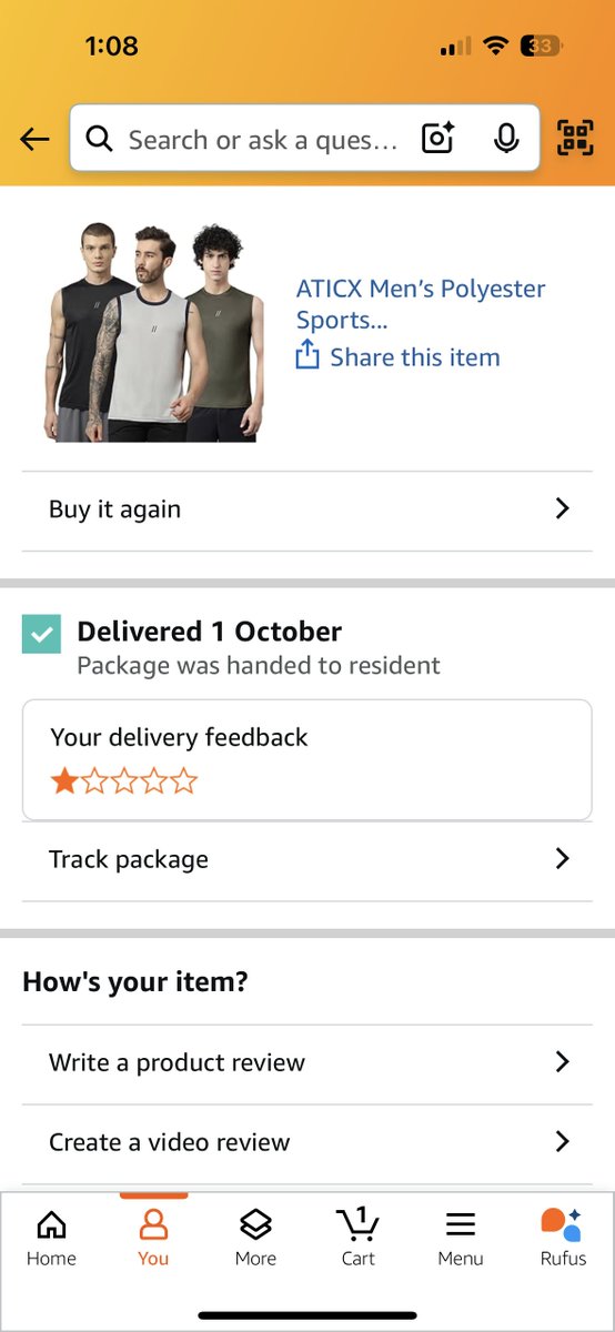 RestartWithRT's tweet photo. @amazonIN @amazon  Your delivery system is a NIGHTMARE! 4th time in a row my <₹1000 order’s marked “delivered” but Vanishes—no call, no OTP, no trace! High-value items get OTPs &amp; care; low-value get dumped. Hours wasted searching my building, nothing! Frustrating &amp; unacceptable https://t.co/dYQY5PG2u6