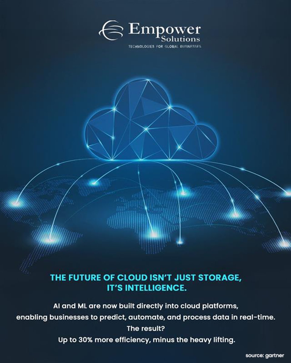 empowersol96's tweet image. The cloud has evolved, it’s no longer just storage, it’s intelligence in action. 
Empowering smarter decisions, scalability, and innovation. 
#EmpowerSolutions #IntelligentCloud #DigitalInnovation #SmartData #FutureReadyTech