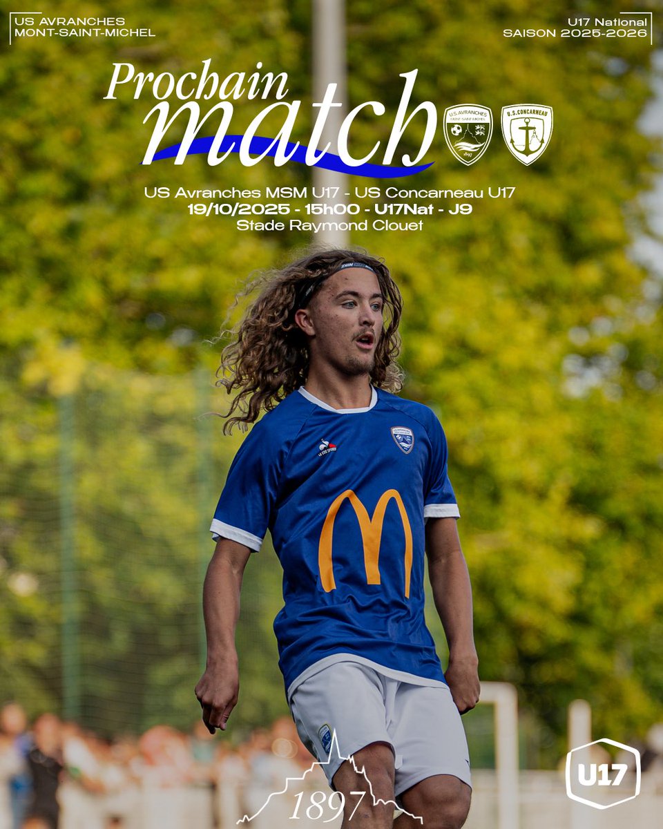𝑷𝒓𝒐𝒄𝒉𝒂𝒊𝒏 𝑴𝒂𝒕𝒄𝒉 𝑵𝑨𝑻 :

𝗨𝟭𝟳 : 

🆚 US Concarneau.
🏆 U17NAT - J9.
📅 Dimanche 19 octobre.
🏟️ Stade Raymond Clouet.
⌚️ Coup d’envoi 15h00.