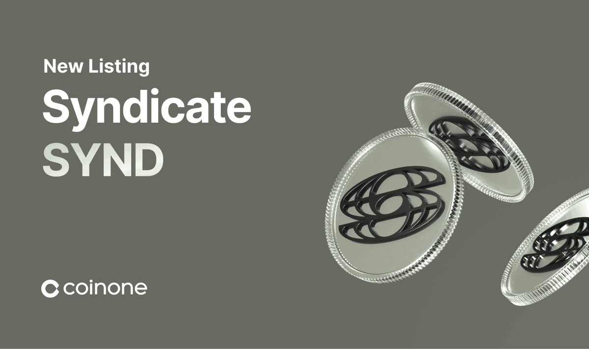CoinoneOfficial's tweet image. Welcome! @syndicateio 
New Listing #Syndicate
$SYND Gets Listed on Coinone.   

자세한 사항은 coinone.co.kr/info/notice/47… 를 참고해주세요.   

🌐Pair : SYND/KRW 
🌐Deposit : Now Open  
🌐Trading : 2025.10.16. 12:00 (KST)
