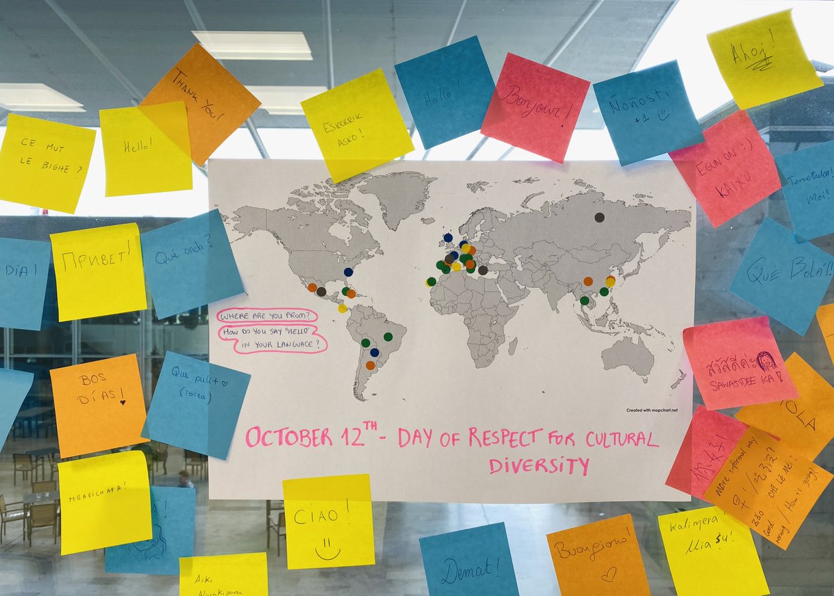 CICbiomaGUNE's tweet image. 🌎At CIC biomaGUNE, science is shaped by a rich mix of cultures and languages.
This map shows where we come from, a simple way to highlight the diversity that strengthens our work and collaborations every day.
#ScienceWithoutBorders #CulturalDiversity