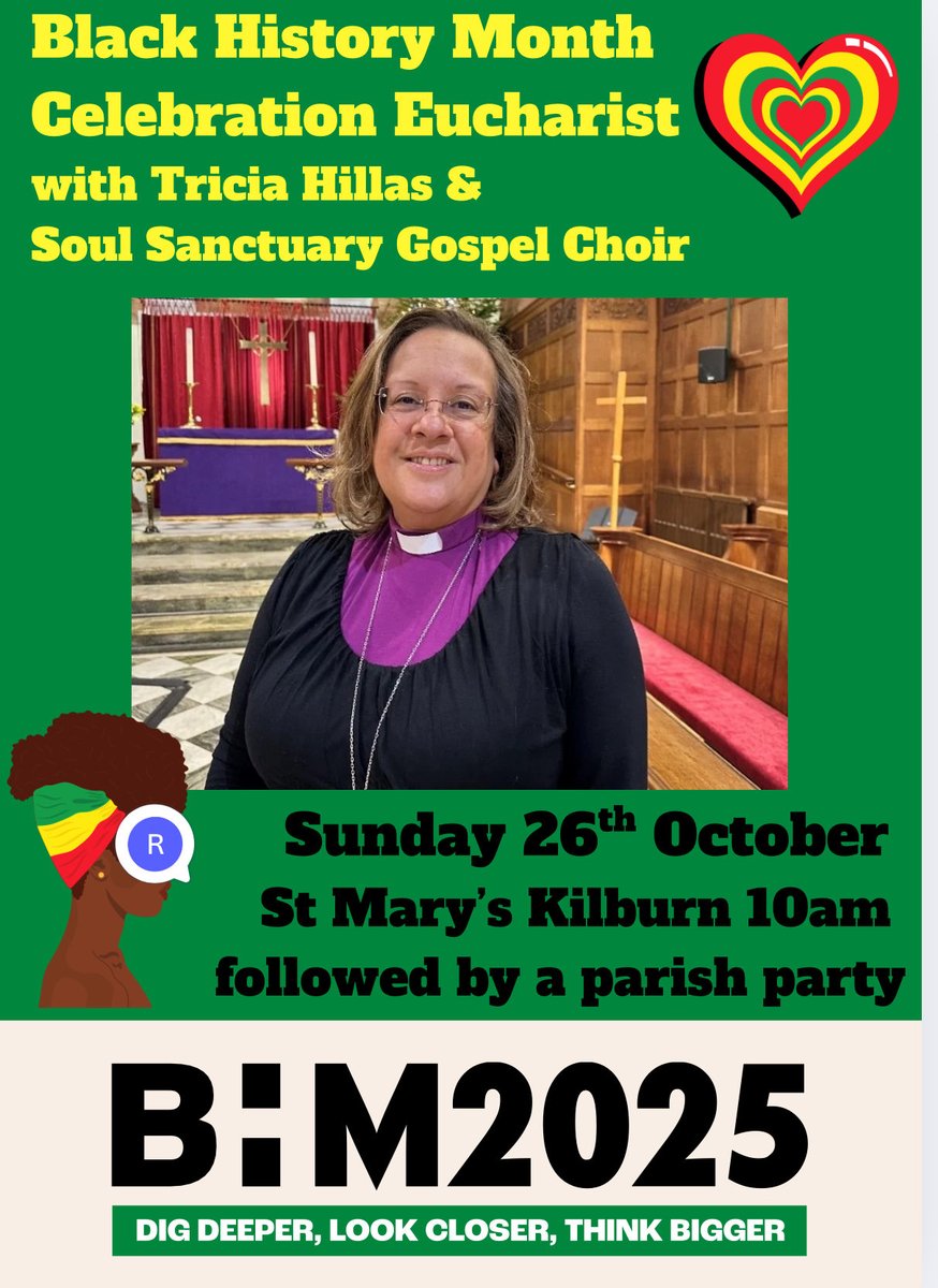 Robert Thompson (he/him) (@rgt71robert) on Twitter photo So so looking forward to our <a href="/bhmuk/">Black History Month 2025</a> #BlackHistoryMonth Celebration Eucharist at St Mary’s on 26 October. Delighted that <a href="/mountainskies/">Tricia Hillas</a> is our guest preacher & <a href="/soulsanctuarygc/">Soul Sanctuary Gospel Choir</a> will be with us too. The service is 10am & will be followed by a parish party. So so looking forward to our <a href="/bhmuk/">Black History Month 2025</a> #BlackHistoryMonth Celebration Eucharist at St Mary’s on 26 October. Delighted that <a href="/mountainskies/">Tricia Hillas</a> is our guest preacher & <a href="/soulsanctuarygc/">Soul Sanctuary Gospel Choir</a> will be with us too. The service is 10am & will be followed by a parish party.