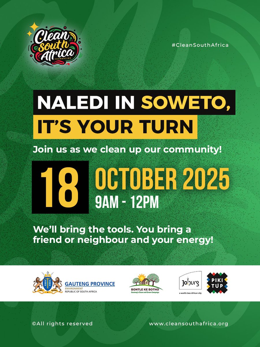CleanSA_Org's tweet photo. This is what active citizenship looks like! 

A resident from Naledi, Soweto reached out to us, and together we're organising a community clean-up this Saturday.

#CleanSouthAfrica #ChangingMindsets #ChangingHabits https://t.co/cAvnP1shhJ