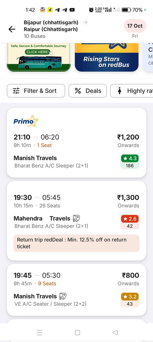 jeevanJeevanma1's tweet image. दीपावली के अवसर पर छत्तीसगढ़ के बस ऑपरेटरों द्वारा सुनियोजित तरीके से मनमाना किराया बढ़ाना घोर निंदनीय है! हर साल त्योहारों पर आम जनता को लूटा जाता है। सरकार इस पर तुरंत लगाम लगाए और यात्रियों को राहत दे।
​तत्काल हस्तक्षेप करें!
​#DiwaliLootInCG 
#BusFareHike 
#यात्रीकोराहतदो