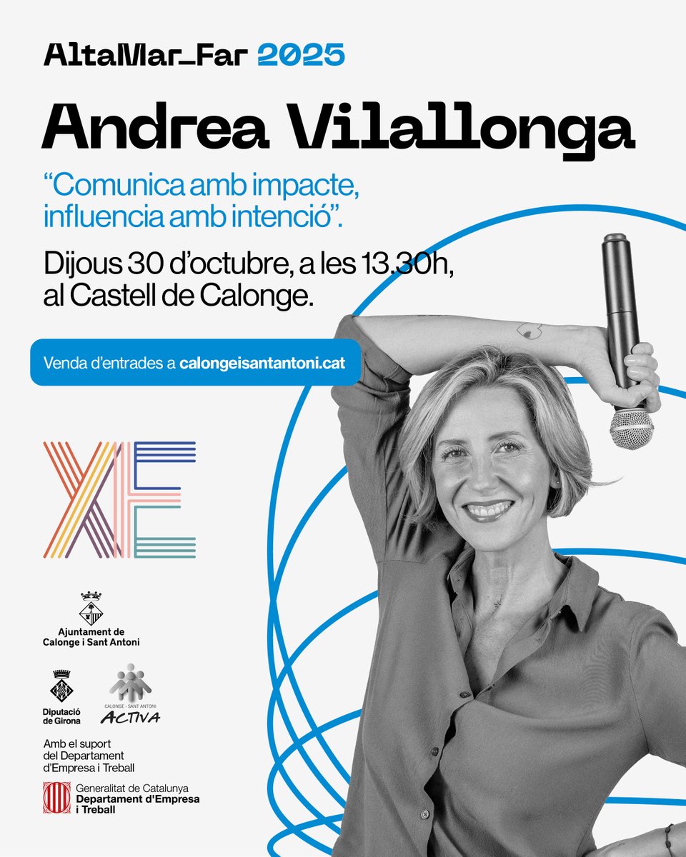 Ajuntament de Calonge i Sant Antoni (@ajuntcalonge) on Twitter photo 🗣️Conferència amb Andrea Vilallonga. 
🗓️30/10, 13.30 h, Castell de Calonge. 
🎟️Entrades a calongeisantantoni.cat 
🤝🏼Si sou empresa de Calonge i Sant Antoni teniu dues entrades gratis (a partir de la tercera, 5€). Contacteu amb activa@calonge.cat o al 972 66 17 14. 🗣️Conferència amb Andrea Vilallonga. 
🗓️30/10, 13.30 h, Castell de Calonge. 
🎟️Entrades a calongeisantantoni.cat 
🤝🏼Si sou empresa de Calonge i Sant Antoni teniu dues entrades gratis (a partir de la tercera, 5€). Contacteu amb activa@calonge.cat o al 972 66 17 14.
