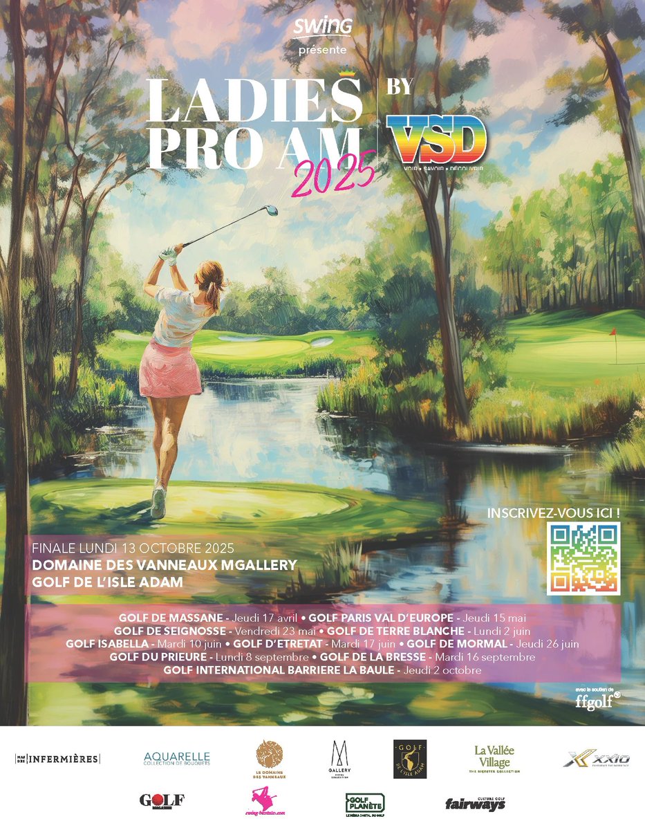 Résultats de la Finale du Ladies Pro-Am VSD au Domaine des Vanneaux

Pour lire l'article swing-feminin.com/resultats-de-l…

#LadiesProAmVSD #DomaineDesVanneaux #Finale2025 #ProAm #XXIOGolf #WomenInGolf <a href="/VSDmag/">VSD</a> <a href="/agnesvidrequin/">Gag&Lou</a> <a href="/Vallee_Village/">La Vallée Village</a> <a href="/XXIOGolfEurope/">XXIO Golf Europe</a>  <a href="/Official_XXIO/">XXIO</a>