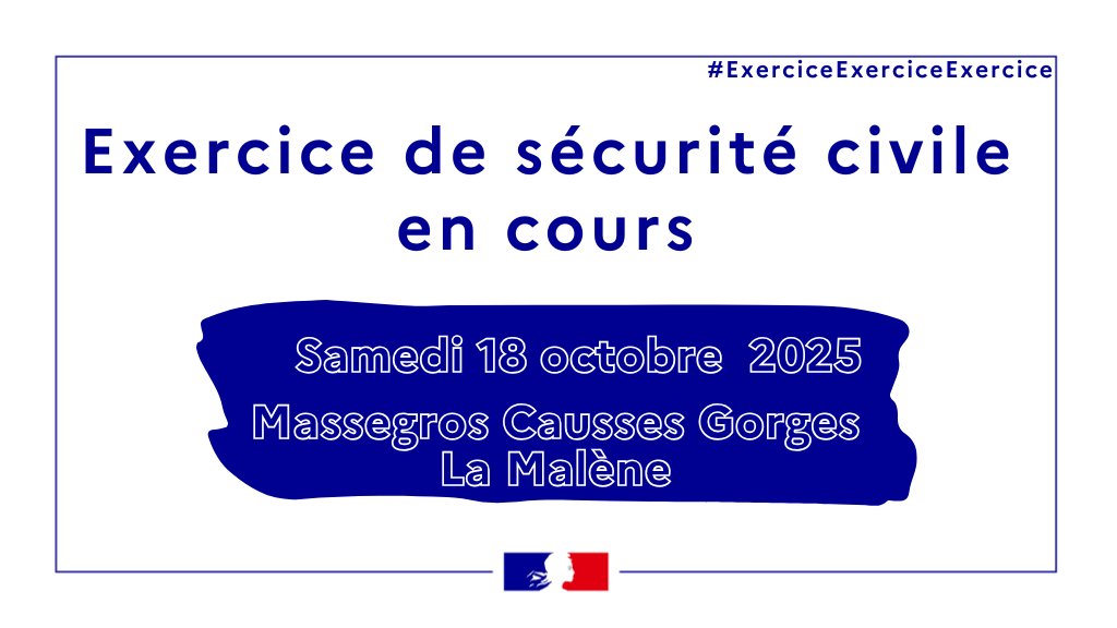#exercice I 📢 EXERCICE – EXERCICE – EXERCICE
🔴En cours - Exercice de simulation de secours en site souterrain se déroulera les 18 et 19 octobre sur les communes du Massegros Causses Gorges et de La Malène.

👉 Objectif : tester les procédures d’intervention en cas de recherche