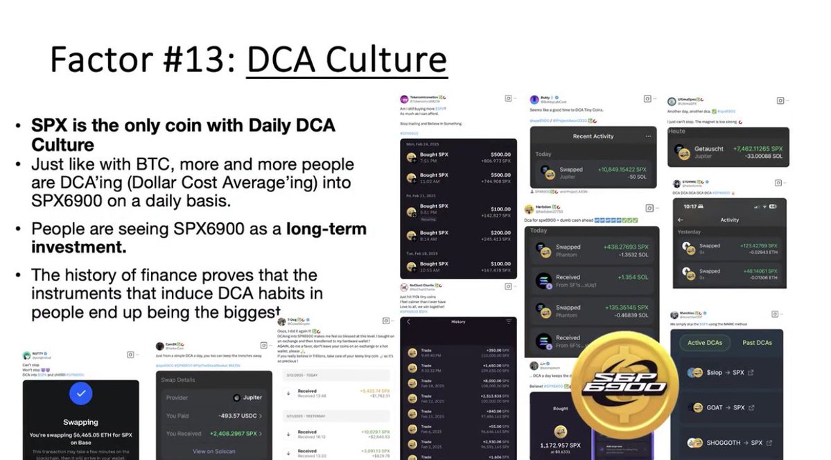 thesolanapost's tweet image. 🚨 Murad says $SPX (SPX6900) is the only coin with a true daily DCA culture.
