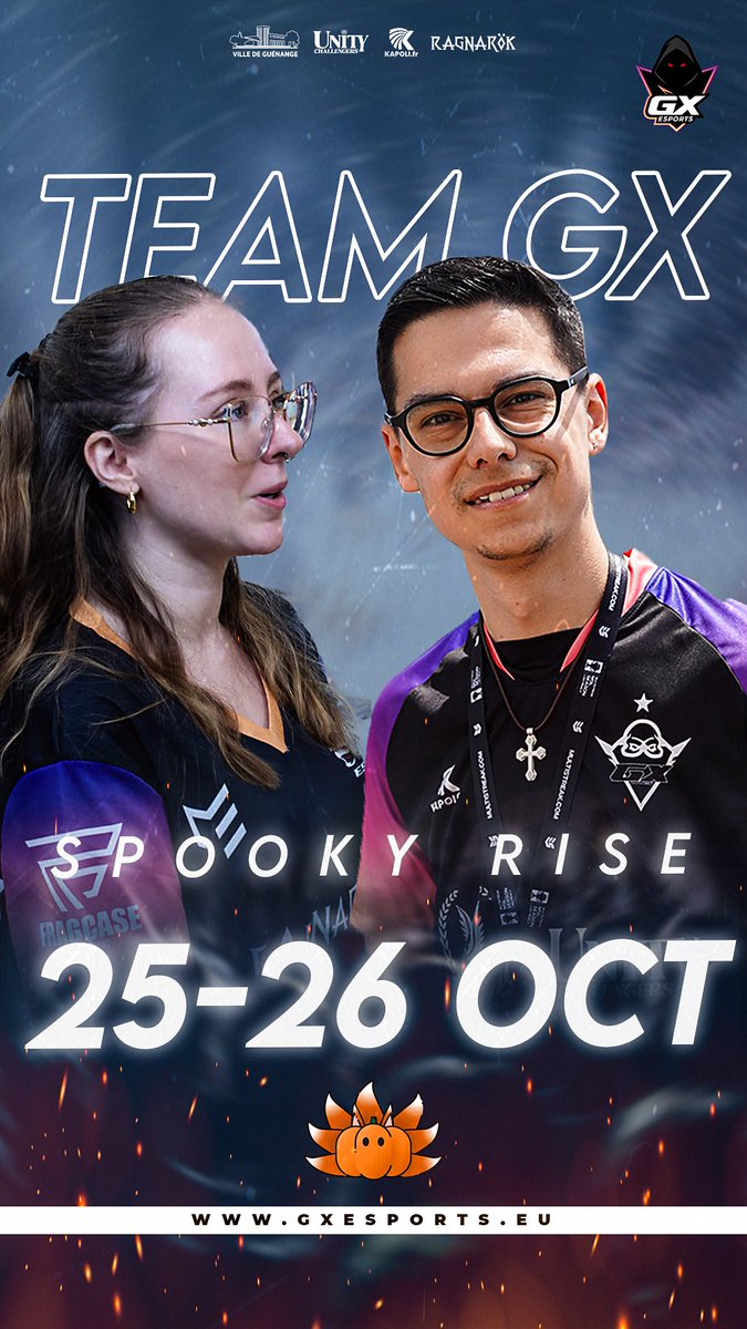 Team Gx (@teamgx_gg) on Twitter photo 🎃 ÉVENT
Nous serons présents à la convention #SpookyRise le 25-26 octobre en compagnie de notre partenaire <a href="/TacoPierre/">Pierre TACCONI</a> et la ville de Guénange 🎮
Notre staff vous accueillera dès l’ouverture afin de vous faire profiter d’un agréable moment 🧡
#GXARMY 🎃 ÉVENT
Nous serons présents à la convention #SpookyRise le 25-26 octobre en compagnie de notre partenaire <a href="/TacoPierre/">Pierre TACCONI</a> et la ville de Guénange 🎮
Notre staff vous accueillera dès l’ouverture afin de vous faire profiter d’un agréable moment 🧡
#GXARMY