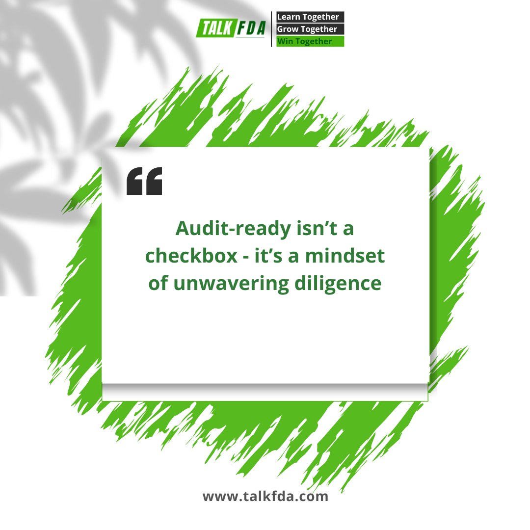 talkfda's tweet photo. Audit-ready is not a “to-do.” It’s a “way we do". 
Here's how - https://t.co/9qv3pa5egK

#QualityCulture #TalkFDA #QualityExcellence #compliancetrainings
#ComplianceGoals #PharmaTalks https://t.co/bXV4Un8llx