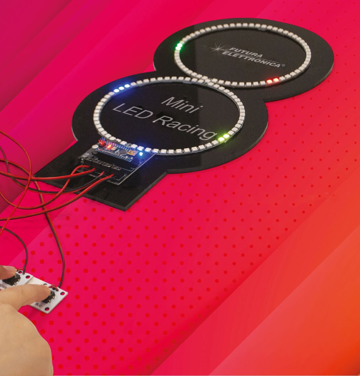 futuranet_it's tweet image. LED Racing!
#elettronica #elettronicain #maker #futuranet #LED #RGB #DIY #Arduino #Nano #WS2812 #NeoPixel #hw #fw #dev #game