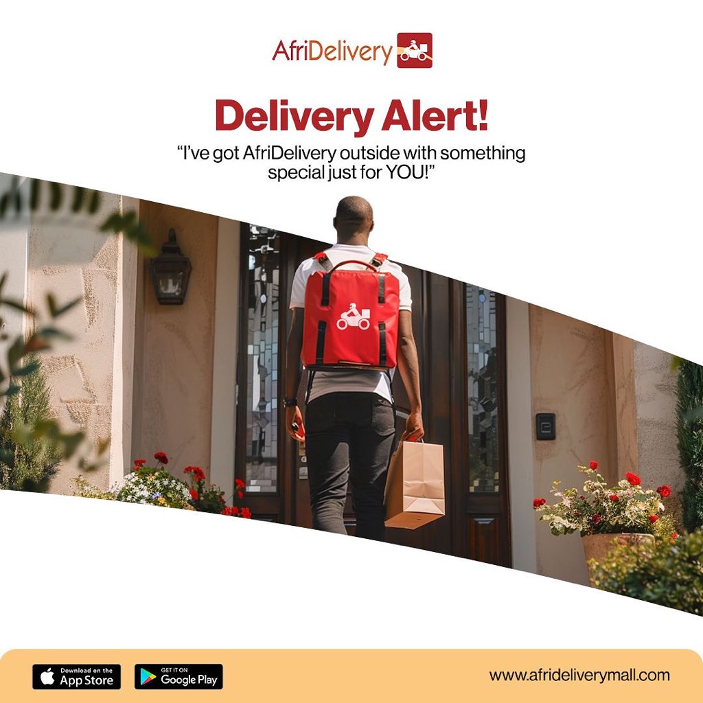Delivery Alert! 🚨
AfriDelivery’s outside with something special just for YOU! 😍
#AfriDelivery #FastAndFresh #DeliveryAlert
