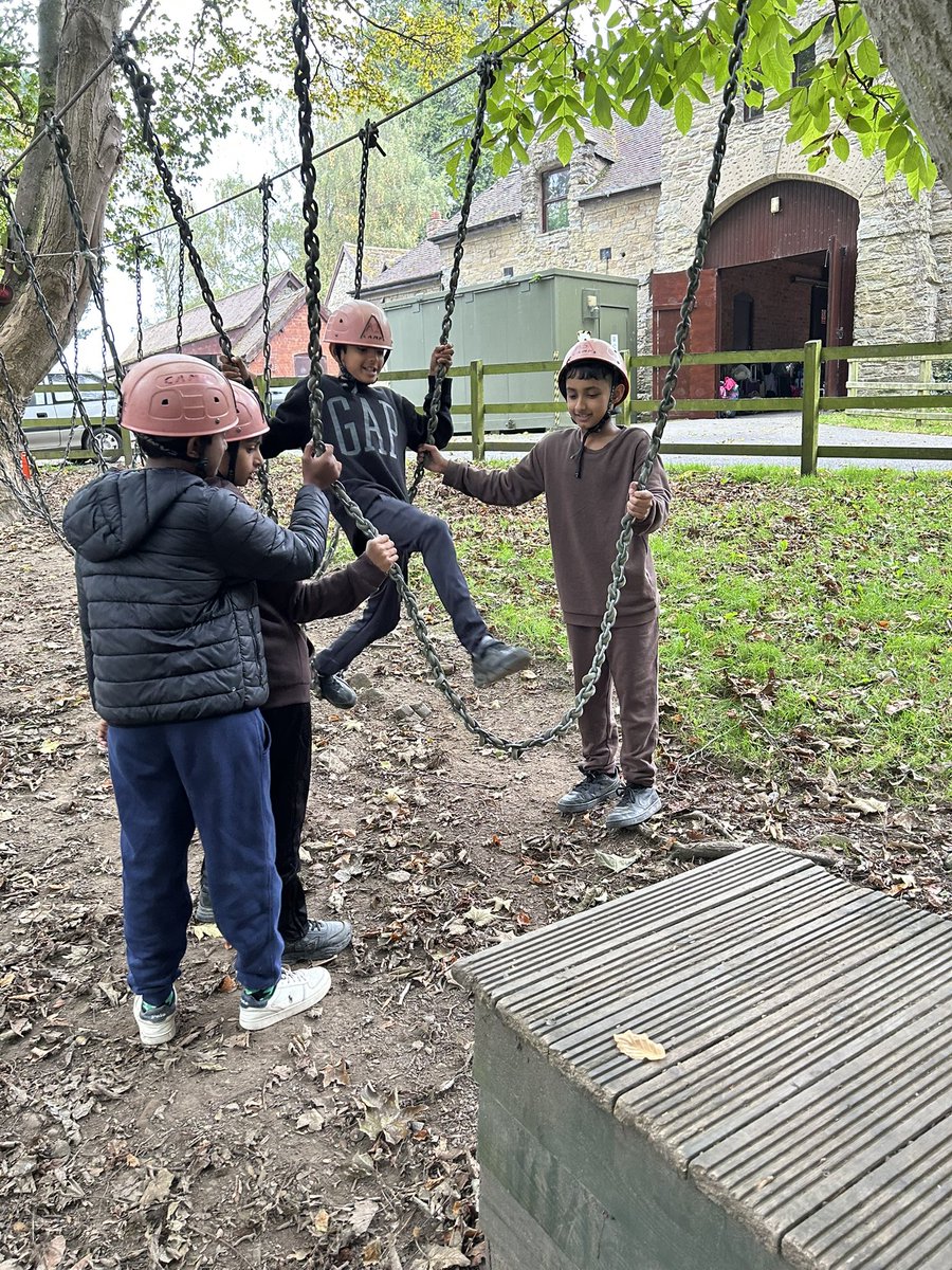 The boys are loving the low ropes this morning 😁