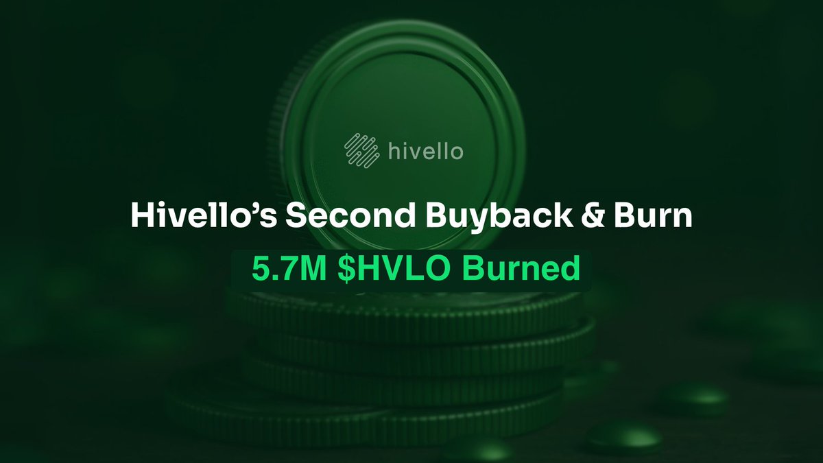 Second $HVLO Buyback &amp; Burn is COMPLETE! ✅

We have executed our second Buyback and Burn of $HVLO tokens! 🪙

This initiative is a core mechanism designed to:
✅Create Scarcity: By continually reducing the total supply of $HVLO, we support the long-term value of the remaining
