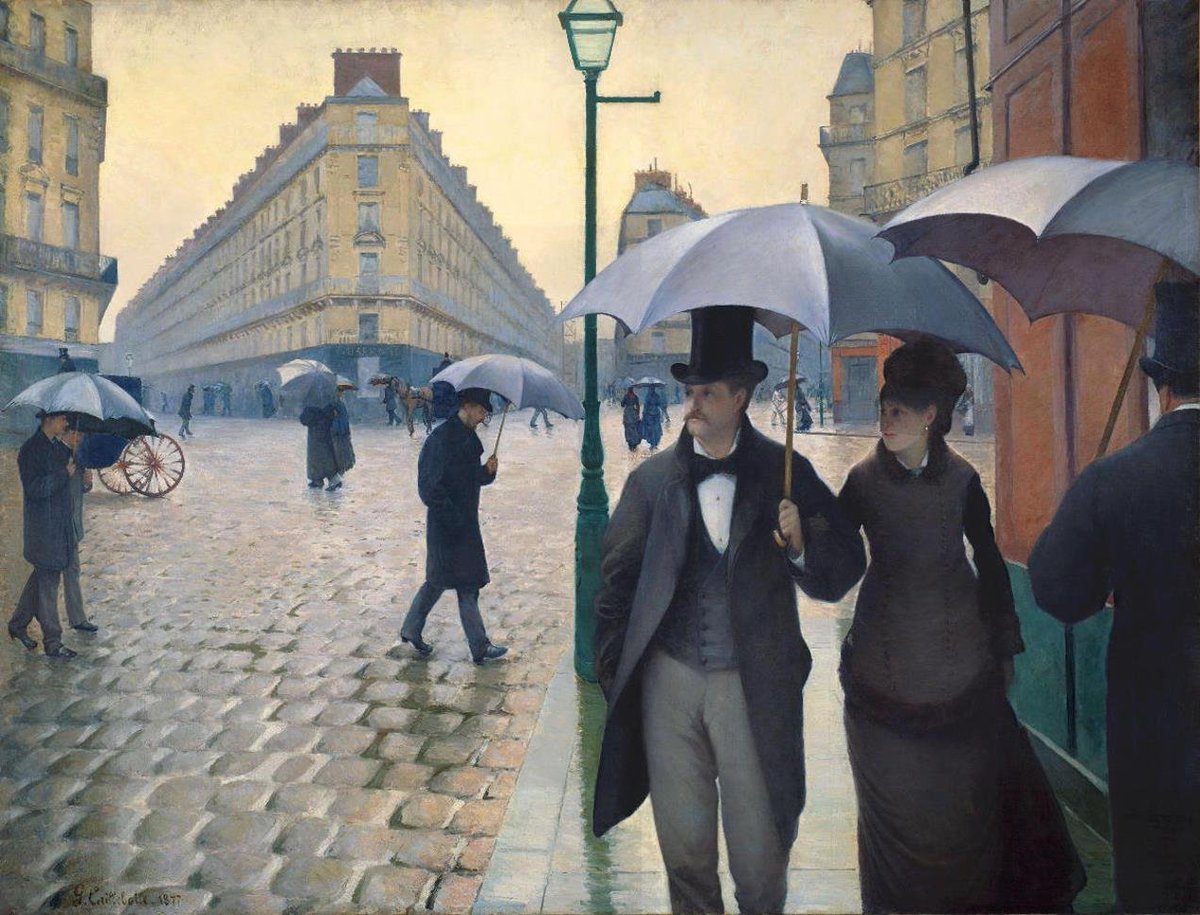 Gustave Caillebotte (1848-1894)
 - Une rue de Paris ; Jour de pluie (1877)